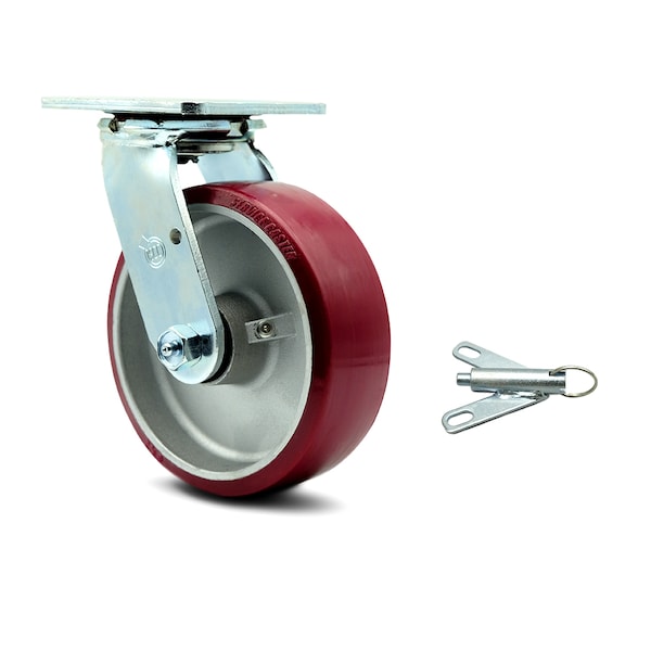 6 Inch Poly on Aluminum Swivel Caster with Ball Bearing and Swivel Lock SCC